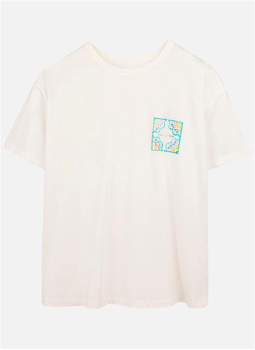 Teddy Smith Tee-shirts T-shirt coton col rond droit - 31018046D femme blanc