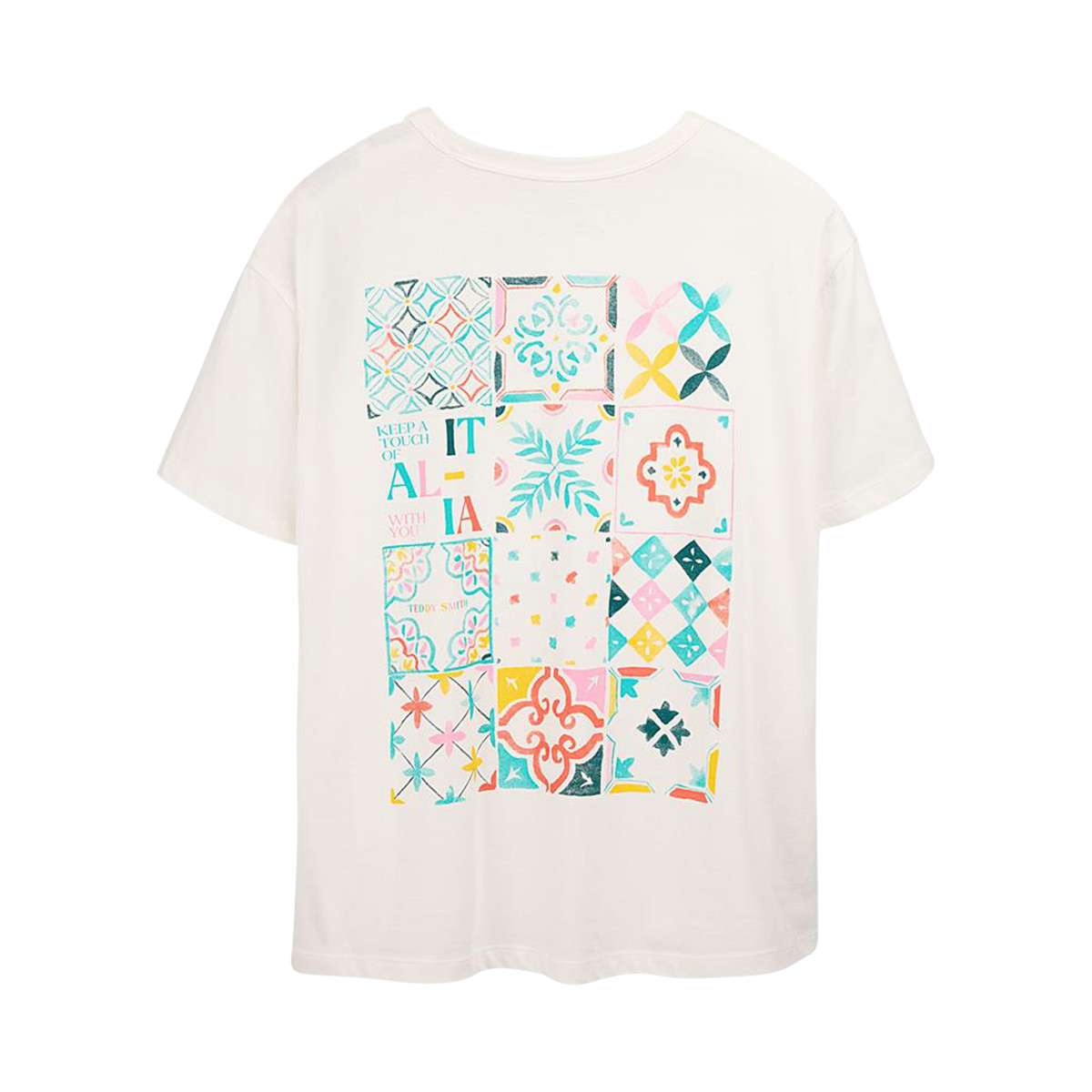 Tee-shirts T-shirt coton col rond droit - 31018046D femme blanc Teddy Smith Tee-shirts T-shirt coton col rond droit - 31018046D femme blanc Blanc