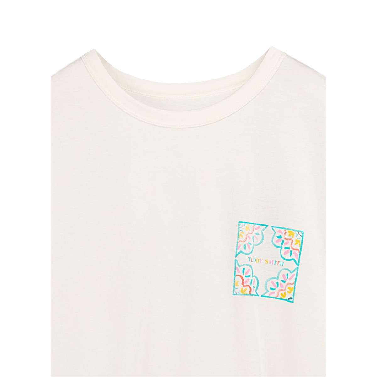 Tee-shirts T-shirt coton col rond droit - 31018046D femme blanc Teddy Smith Tee-shirts T-shirt coton col rond droit - 31018046D femme blanc Blanc