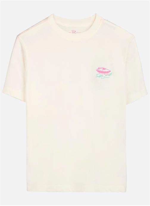 Teddy Smith Tee-shirts T-shirt coton col rond droit - 51007812D fille blanc