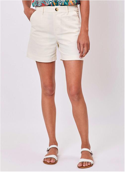 La Fiancée Shorts Short uni coton stretch LADHI femme beige