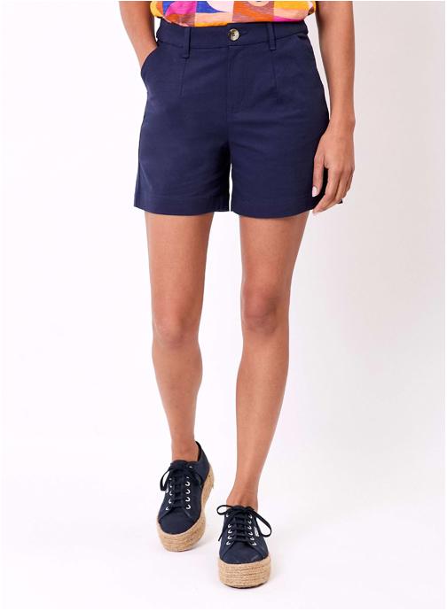 La Fiancée Shorts Short uni coton stretch LADHI femme bleu