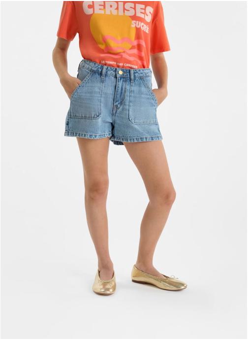 Le temps des cerises Shorts Short en jeans MONTICEL Blue fille bleu