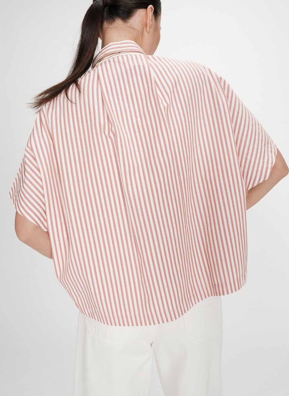 Chemises Chemise large à rayures manches courtes corail Vercia femme orange Grace & Mila Chemises Chemise large à rayures manches courtes corail Vercia femme orange Orange clair