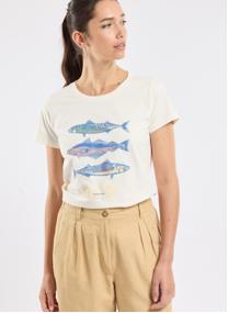 Tee-shirts T-shirt Cybaille pivoine femme blanc Bermudes Tee-shirts T-shirt Cybaille pivoine femme blanc Blanc mat