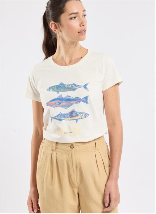 Bermudes Tee-shirts T-shirt Cybaille pivoine femme blanc