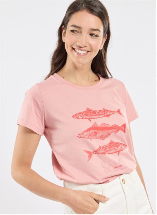 Bermudes Tee-shirts T-shirt Cybaille pivoine femme rose