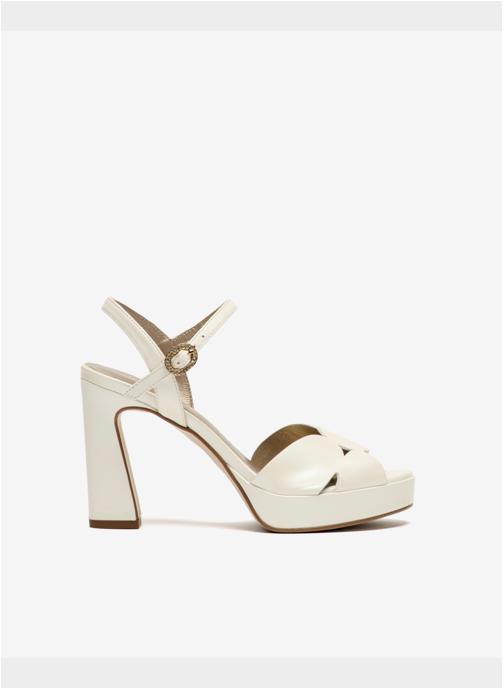 Pedro Miralles Sandales BALI SANDALES À PLATEFORME EN CUIR BLANC. femme blanc