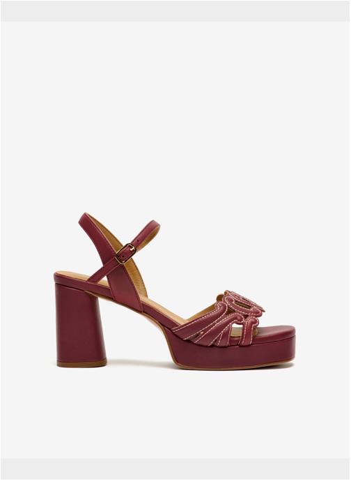 Pedro Miralles Sandales BARCIENSE SANDALES EN CUIR BORDEAUX À TALONS femme rouge
