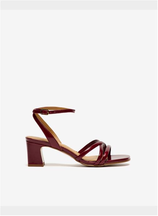 Pedro Miralles Sandales MARINES SANDALES EN CUIR BORDEAUX À TALONS femme rouge