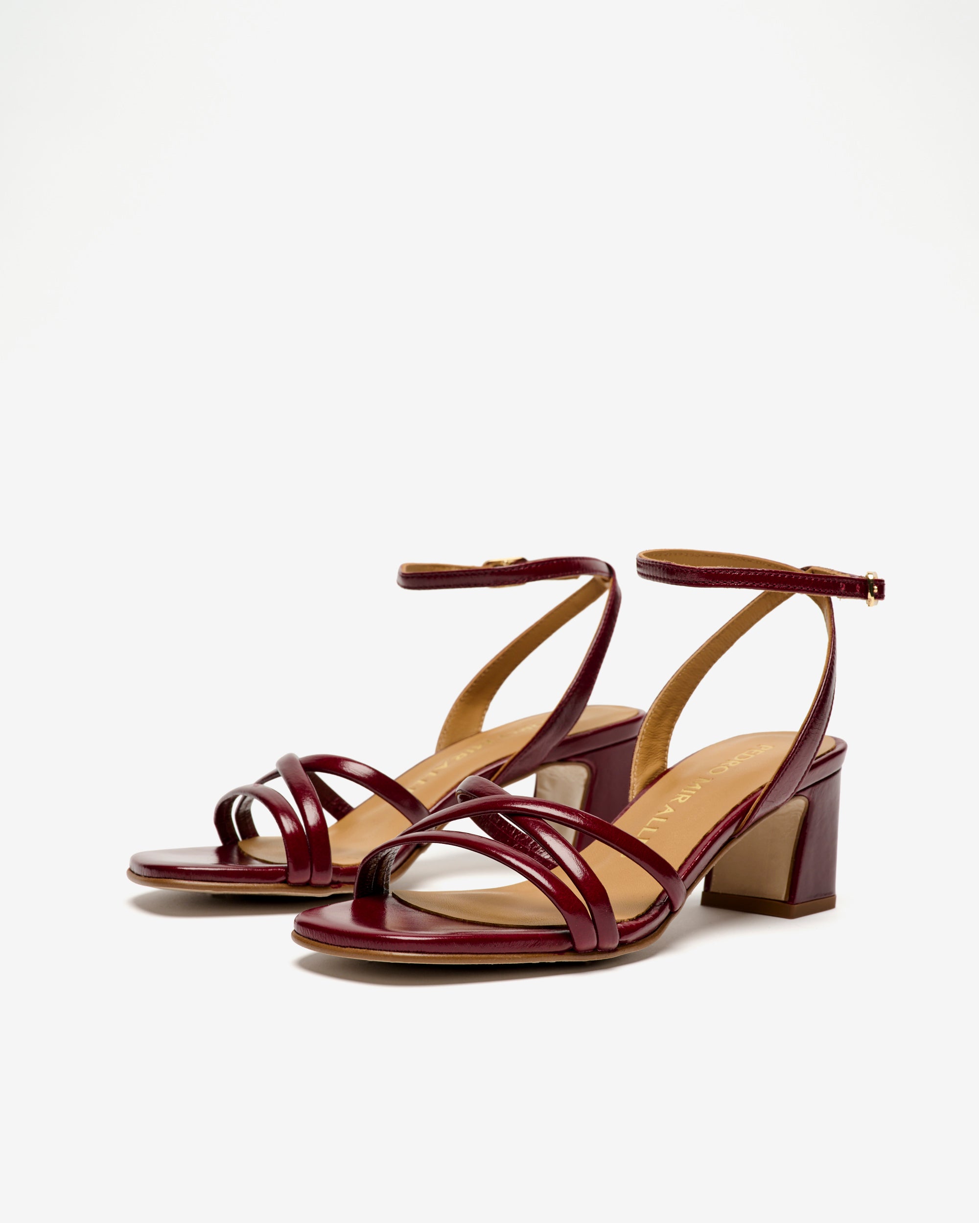 Sandales MARINES SANDALES EN CUIR BORDEAUX À TALONS femme rouge Pedro Miralles Sandales MARINES SANDALES EN CUIR BORDEAUX À TALONS femme rouge Rouge