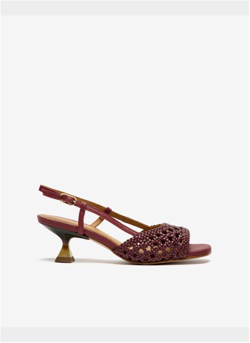 Pedro Miralles Sandales CAPRI SANDALES EN CUIR BORDEAUX À TALONS femme rouge