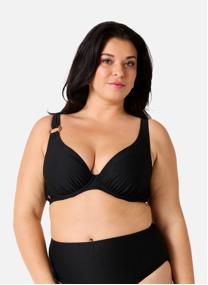 Hauts de maillot balconnet Haut de maillot de bain armaturé grand maintien noir Désinvolte femme noir