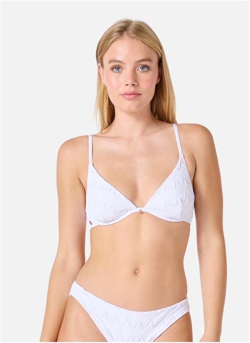 Brigitte Bardot Hauts de maillot triangle Haut de maillot de bain triangle armaturé blanc Macramé femme blanc
