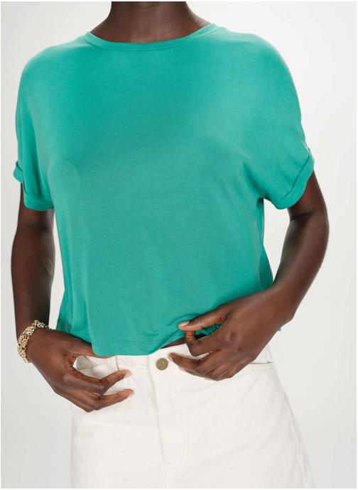 Grace & Mila Tee-shirts T-shirt oversize en modal col rond vert Parma femme vert