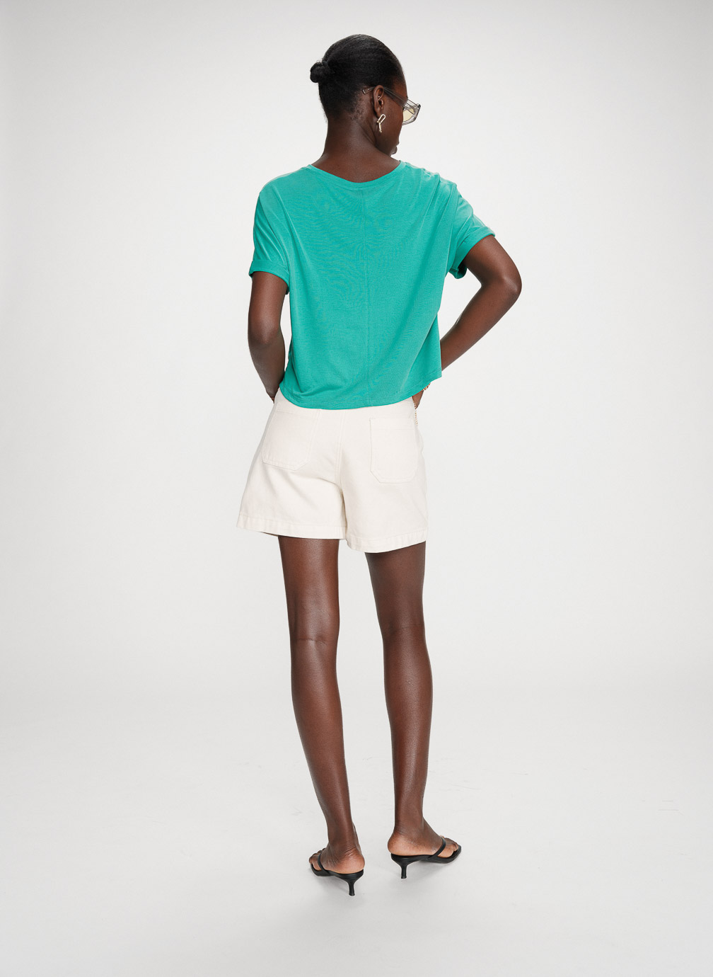Tee-shirts T-shirt oversize en modal col rond vert Parma femme vert Grace & Mila Tee-shirts T-shirt oversize en modal col rond vert Parma femme vert Vert