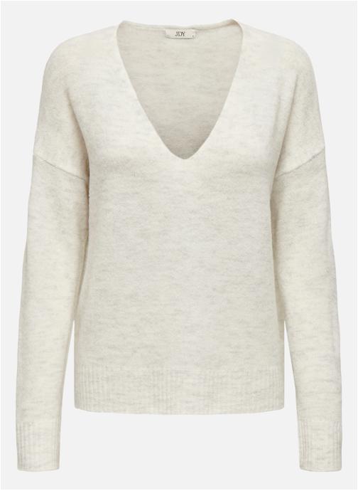 JDY Pulls Pull col v droit - 15207823 femme blanc