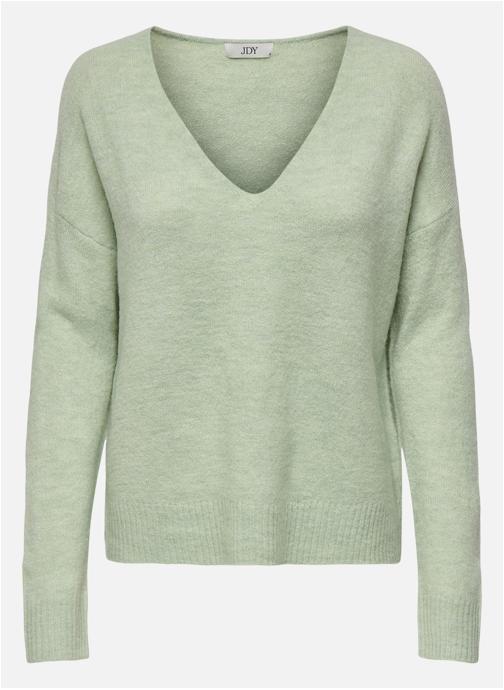 JDY Pulls Pull col v droit - 15207823 femme vert