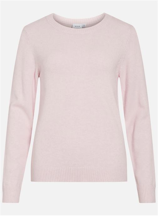 Vila Pulls Pull col rond droit - 14054177 femme rose