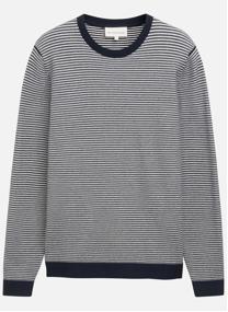 Pulls Pull coton à rayures col rond droit - 1050091 homme bleu Tom Tailor Pulls Pull coton à rayures col rond droit - 1050091 homme bleu Bleu