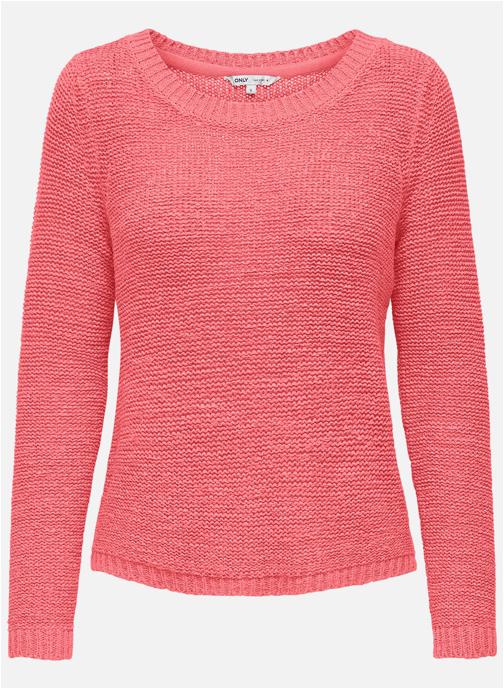 ONLY Pulls Pull col rond droit - 15113356 femme rouge