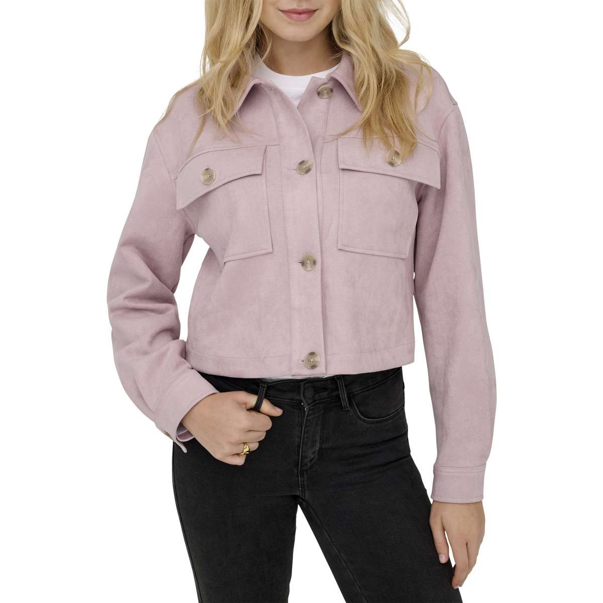 Blousons Blouson droit - 15362889 femme rose ONLY Blousons Blouson droit - 15362889 femme rose Rose