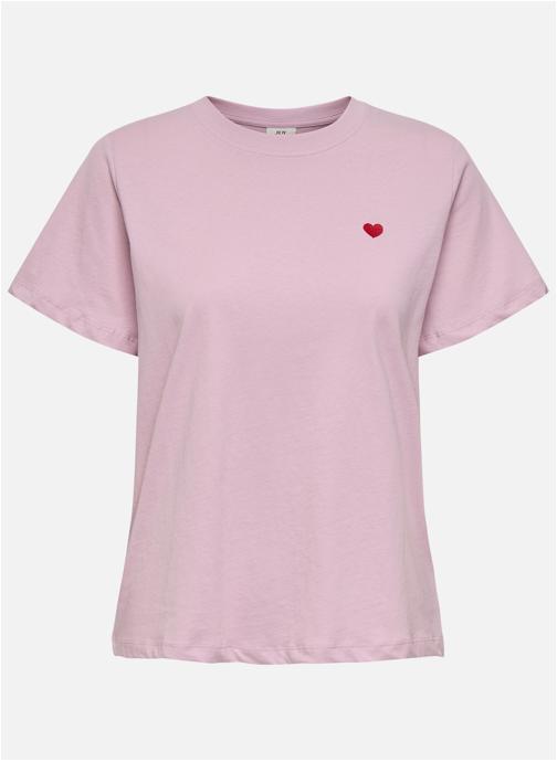 JDY Tee-shirts T-shirt coton droit - 15298612 femme rose