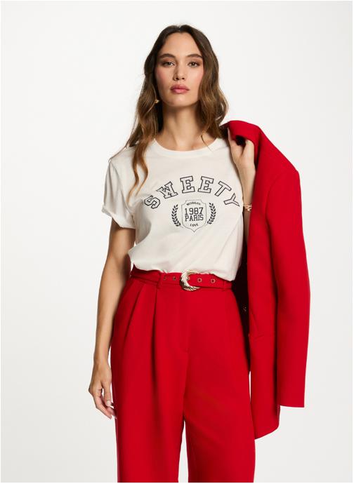 Morgan Tee-shirts 252-DSWEET femme blanc