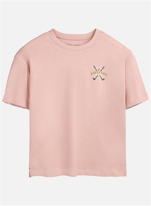 Teddy Smith Tee-shirts T-shirt coton col rond droit - 61007775D garçon rose