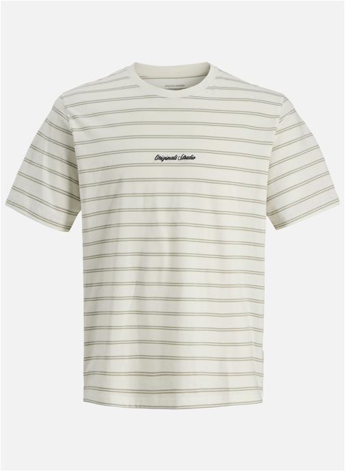 Jack & Jones Tee-shirts T-shirt coton biologique à rayures droit - 12291021 homme blanc