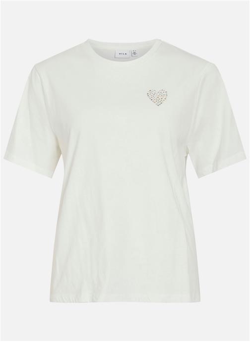 Vila Tee-shirts T-shirt coton droit - 14112465 femme blanc
