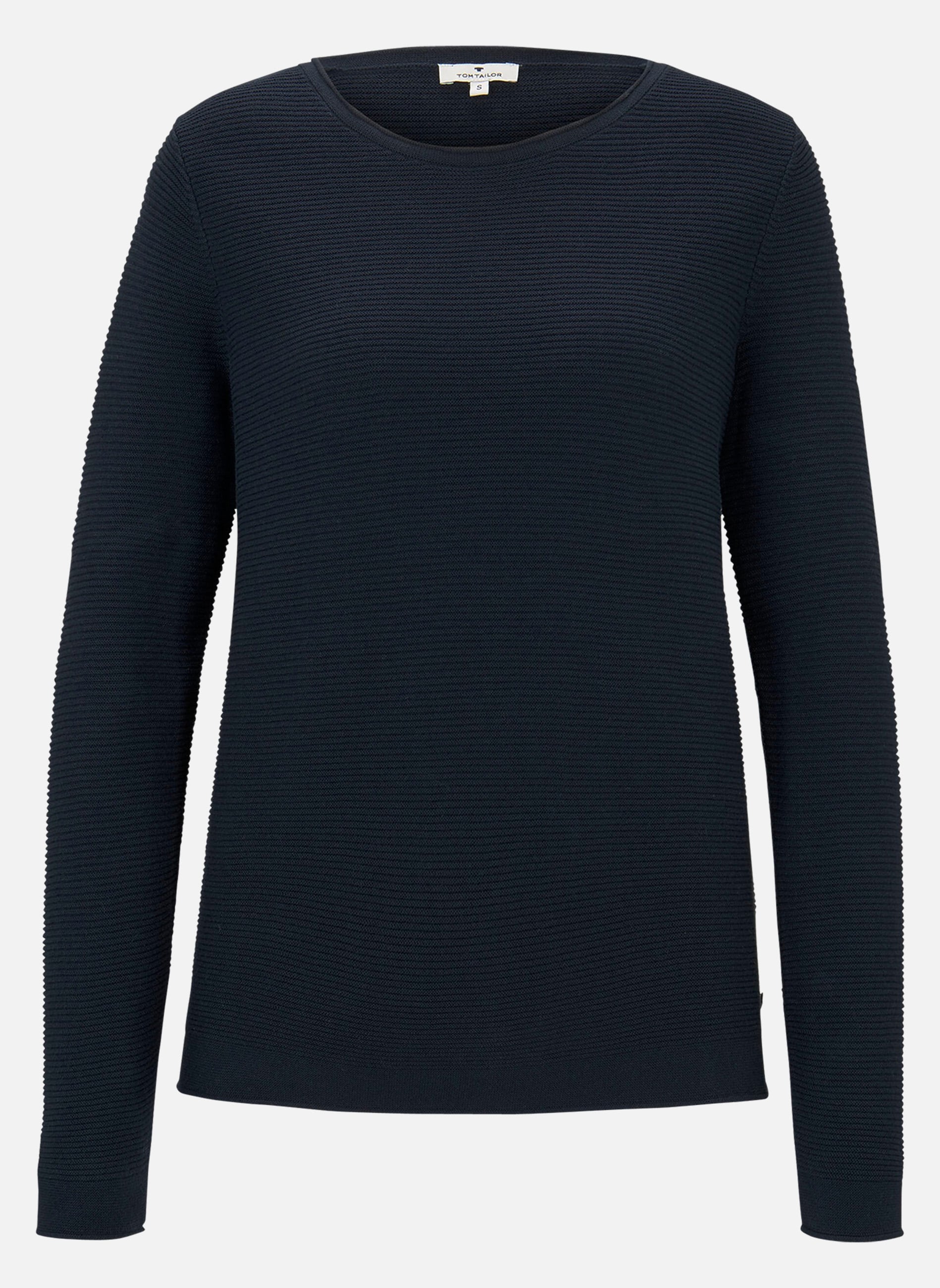 Sweats à capuche Sweat coton biologique col rond ajusté - 1016350 femme bleu Tom Tailor Sweats à capuche Sweat coton biologique col rond ajusté - 1016350 femme bleu Bleu