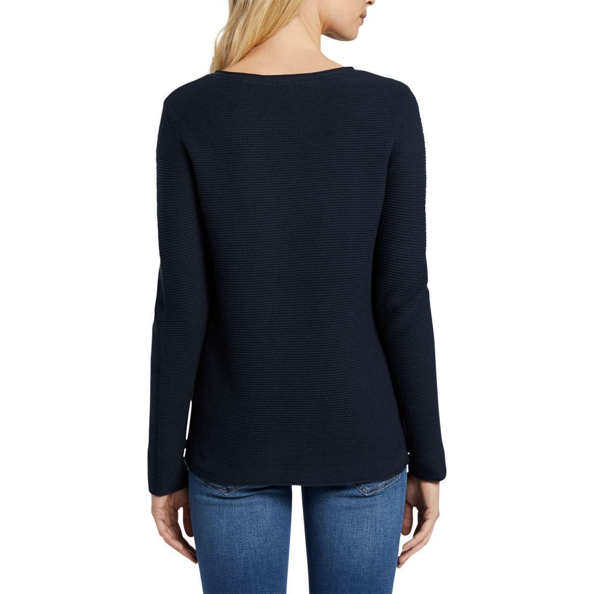 Sweats à capuche Sweat coton biologique col rond ajusté - 1016350 femme bleu Tom Tailor Sweats à capuche Sweat coton biologique col rond ajusté - 1016350 femme bleu Bleu