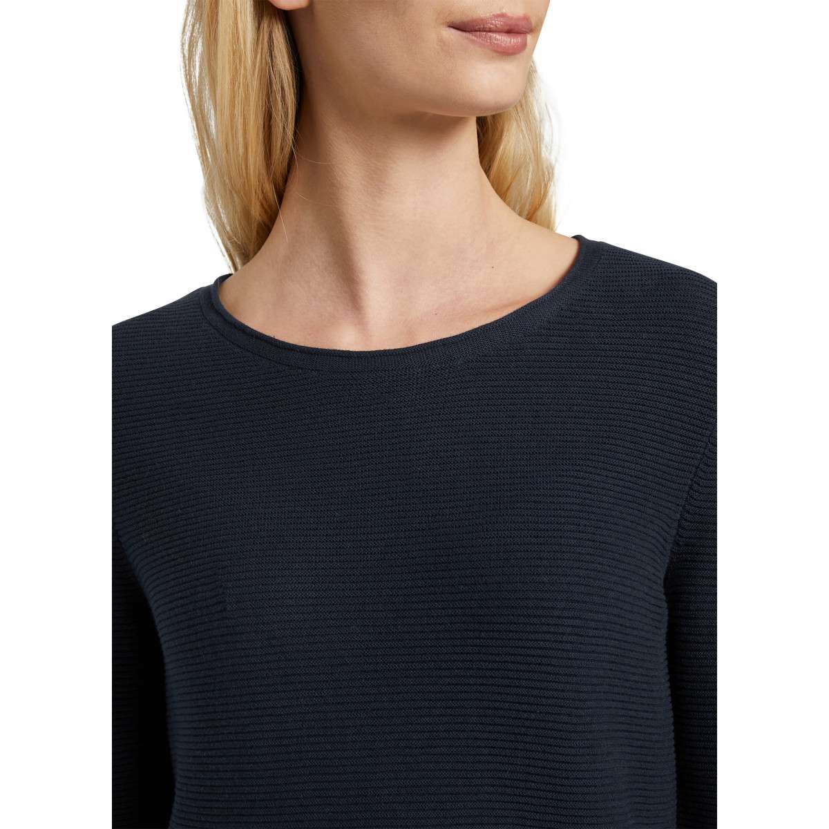 Sweats à capuche Sweat coton biologique col rond ajusté - 1016350 femme bleu Tom Tailor Sweats à capuche Sweat coton biologique col rond ajusté - 1016350 femme bleu Bleu