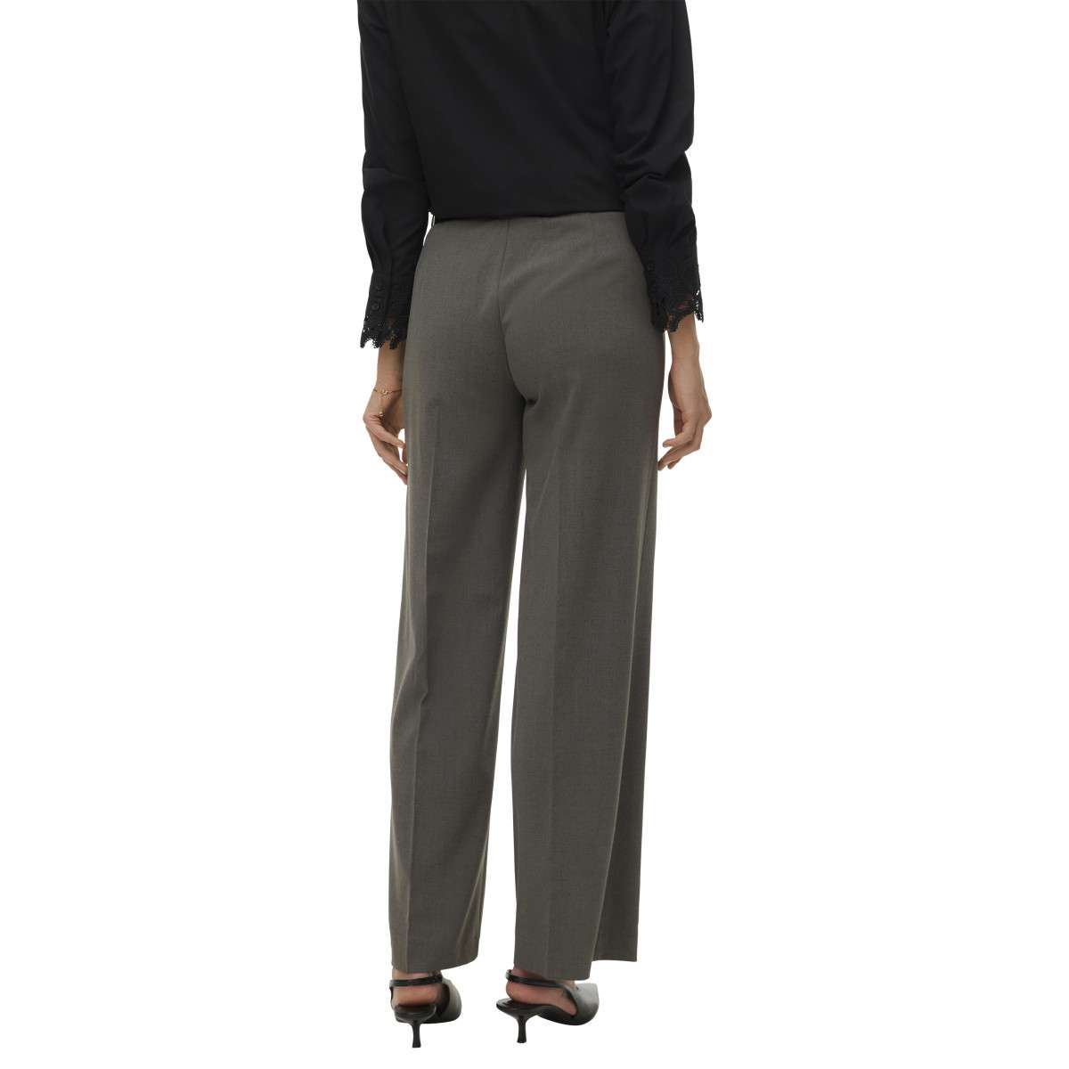 Pantalons droit Pantalon ample - 10334103 L32 34 femme gris Vero Moda Pantalons droit Pantalon ample - 10334103 L32 34 femme gris Gris