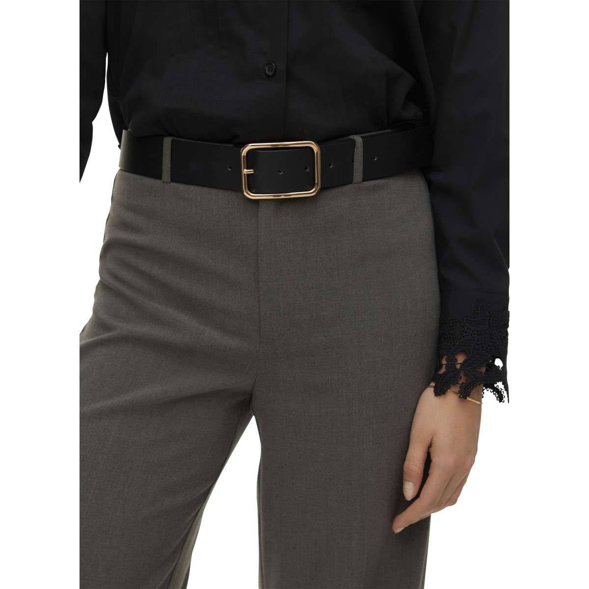 Pantalons droit Pantalon ample - 10334103 L32 34 femme gris Vero Moda Pantalons droit Pantalon ample - 10334103 L32 34 femme gris Gris