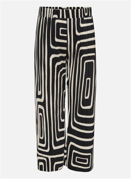 ONLY CARMAKOMA Pantalons droit Pantalon géométrique taille haute ample - 15370244 femme noir