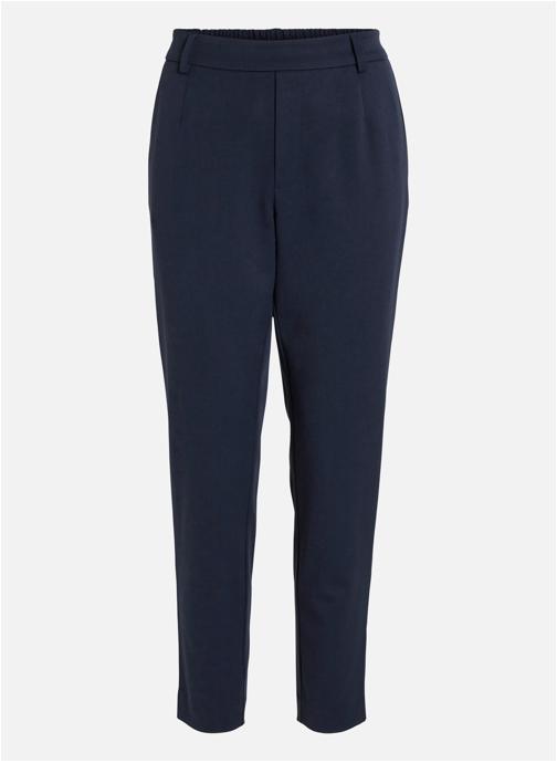 Vila Pantalons droit Pantalon taille intermédiaire cigarette - 14087406 femme bleu