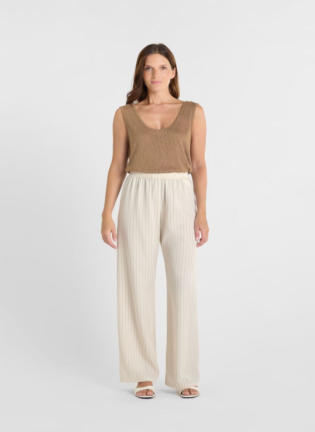 Pantalons droit Pantalon loose Beige femme beige Le temps des cerises Pantalons droit Pantalon loose Beige femme beige Beige