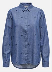 Chemises Chemisier coton à motifs droit - 15363999 femme bleu JDY Chemises Chemisier coton à motifs droit - 15363999 femme bleu Bleu
