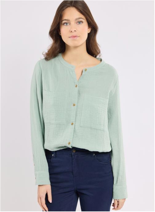 Bermudes Chemises Chemise Corlyne mandarine femme vert