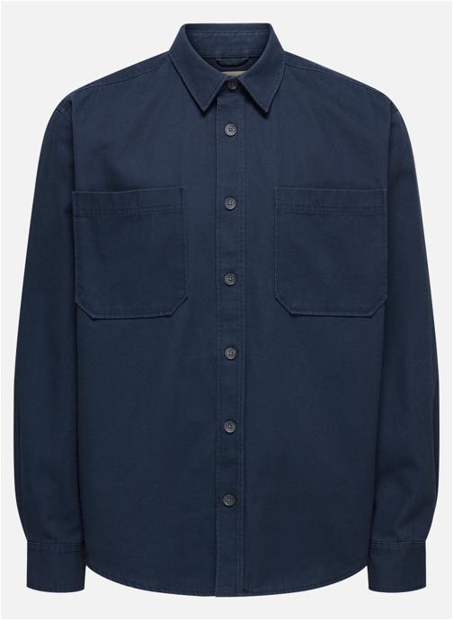 Only & Sons Chemises Chemise coton droite ONSALP CANVAS OVERSHIRT 0359 NOOS - 22036879 homme bleu