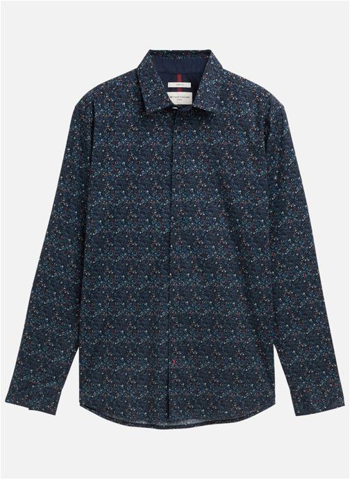 Tom Tailor Chemises Chemise coton à motifs droite - 1049580 homme bleu