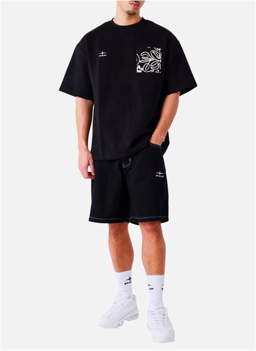 Project X Shorts Short coton droit - U2694105 homme noir
