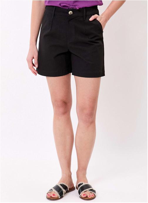 La Fiancée Shorts Short uni coton stretch LADHI femme noir