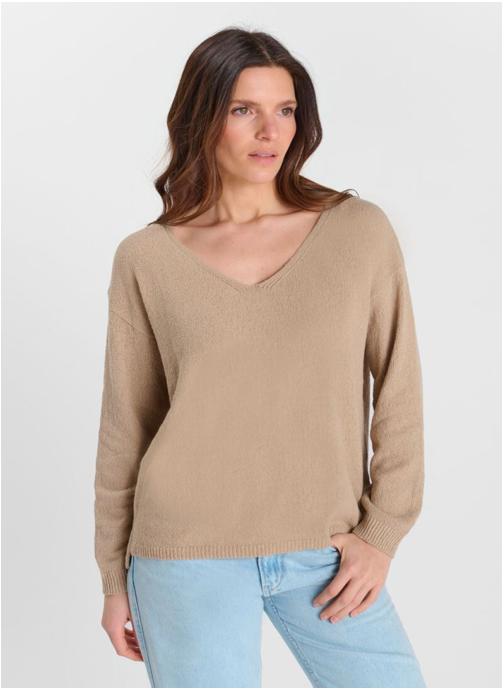 Le temps des cerises Pulls Pull STING Beige femme beige