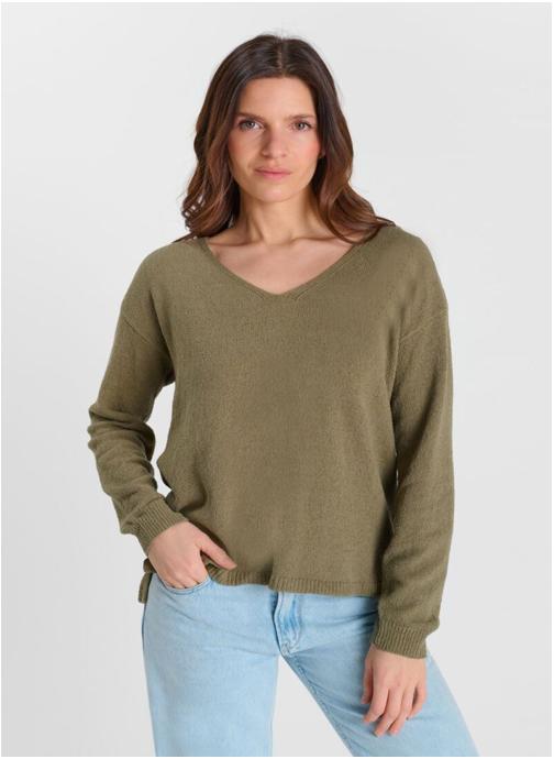 Le temps des cerises Pulls Pull STING Khaki femme vert