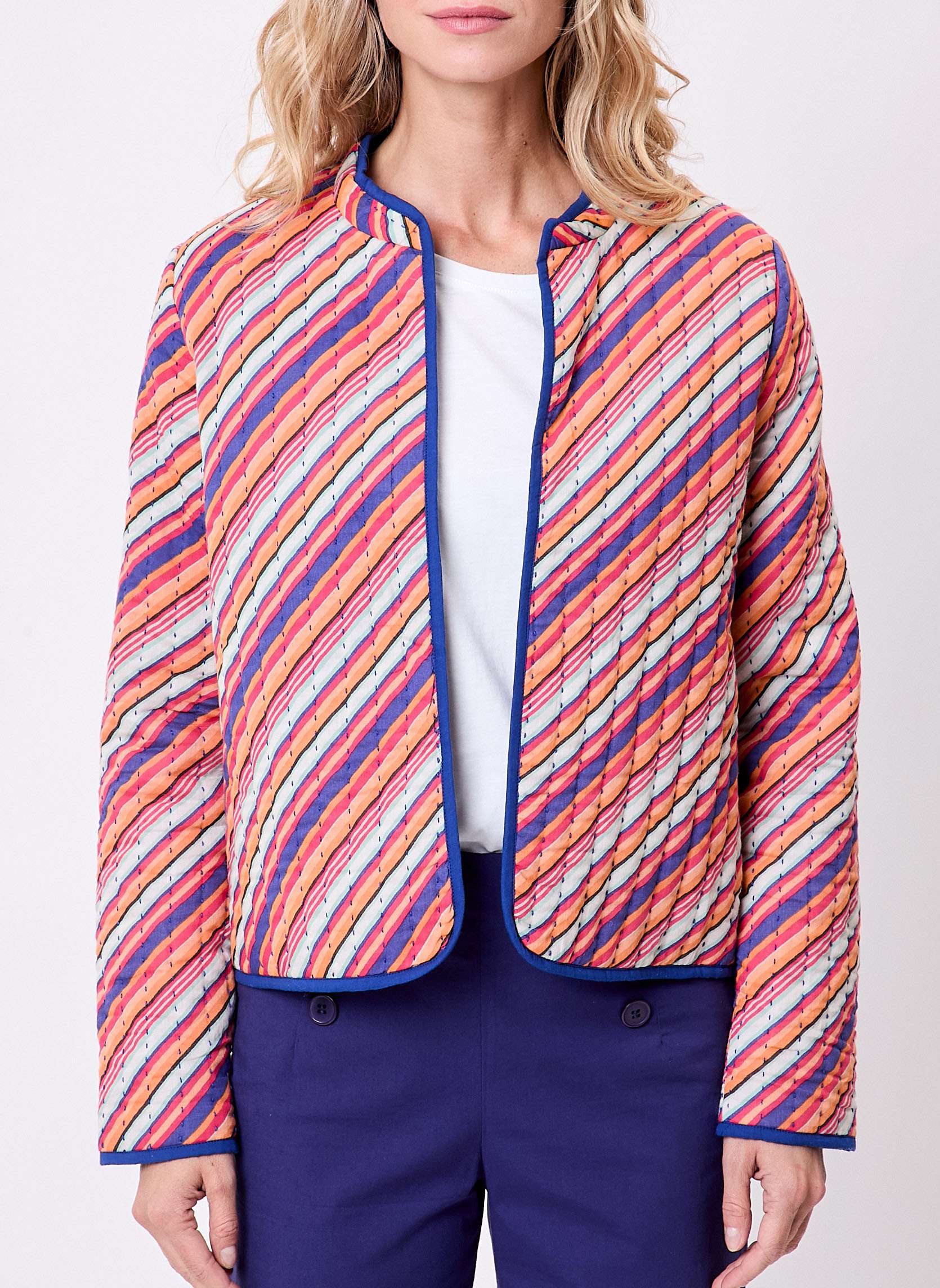 Vestes Veste matelassée réversible coton bio ANETE femme multicolore La Fiancée Vestes Veste matelassée réversible coton bio ANETE femme multicolore Multicouleur