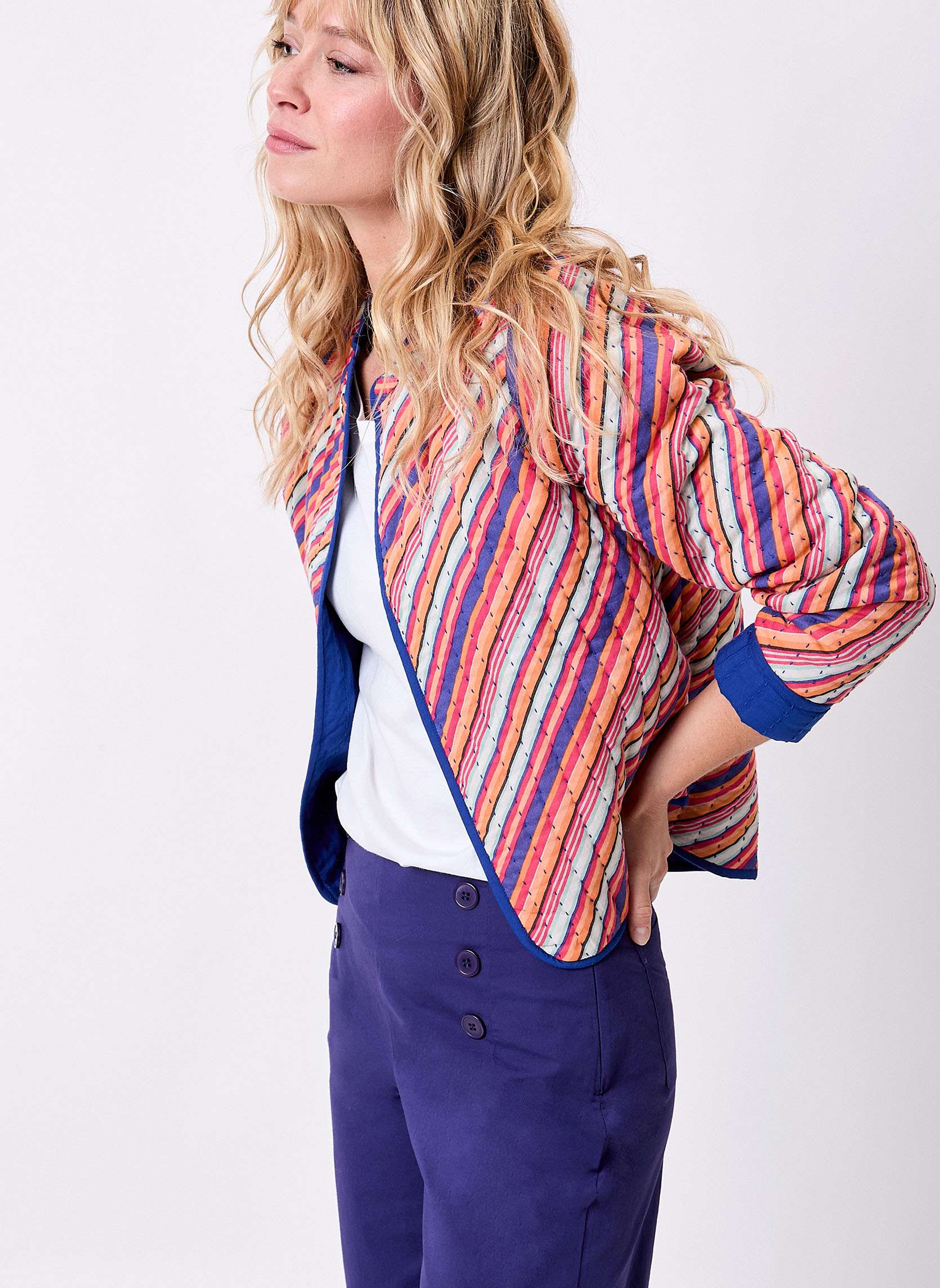 Vestes Veste matelassée réversible coton bio ANETE femme multicolore La Fiancée Vestes Veste matelassée réversible coton bio ANETE femme multicolore Multicouleur