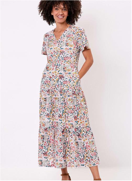 La Fiancée Robes Robe longue imprimée coton à volants REGUA femme multicolore